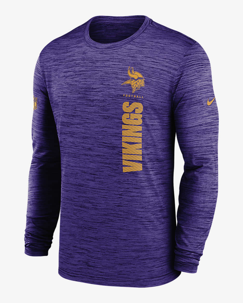 Minnesota Vikings Sideline Velocity Men s Nike Dri FIT NFL Long Sleeve T Shirt